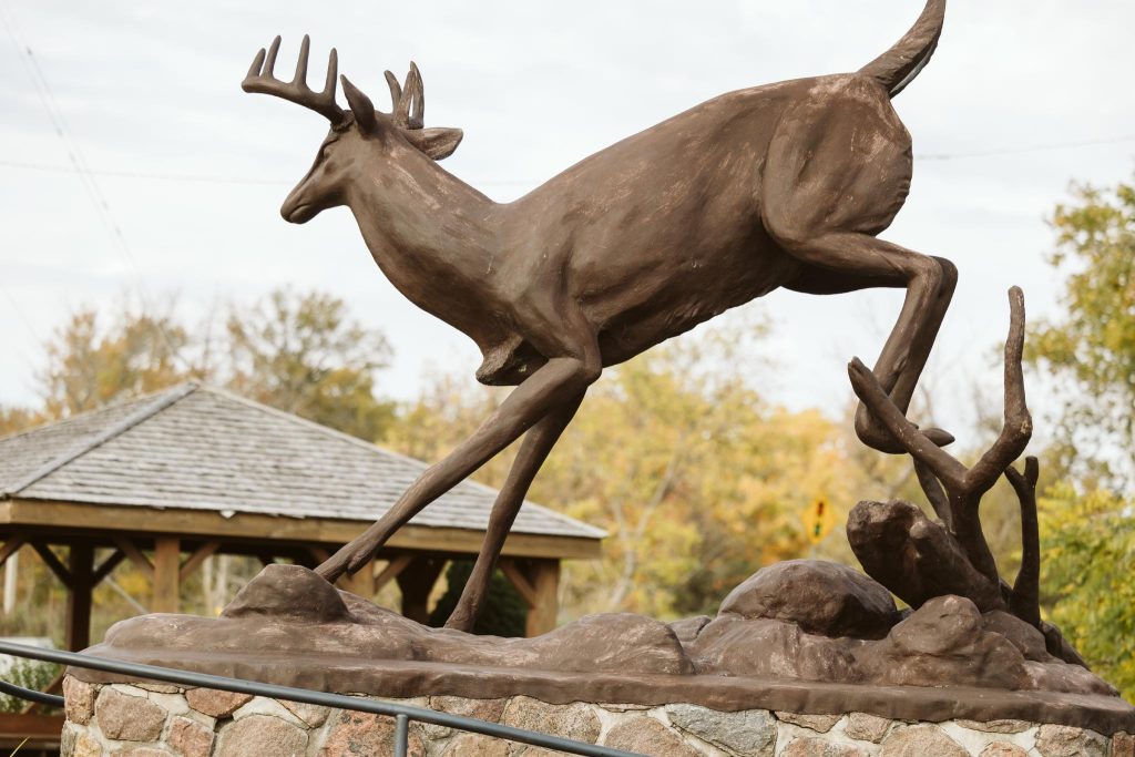 Statue of a leaping buck